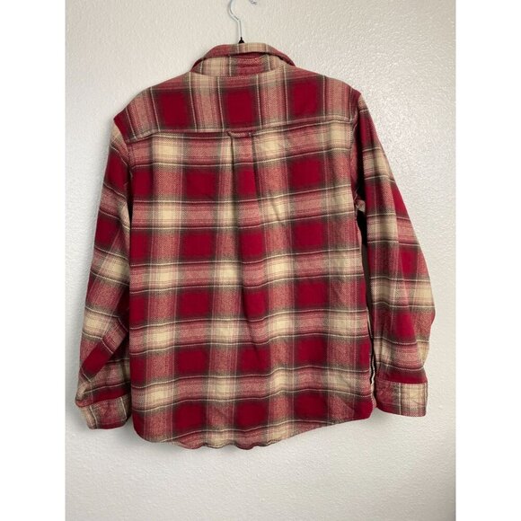 Orvis‎ Heavyweight Flannel Shirt Jacket Red Plaid Shacket Men size Large Pockets - Picture 2 of 12